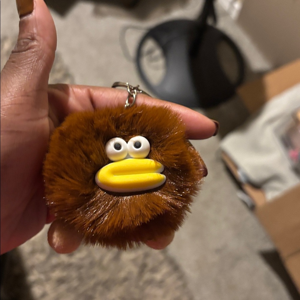 Brown and Yellow Plush Keychain